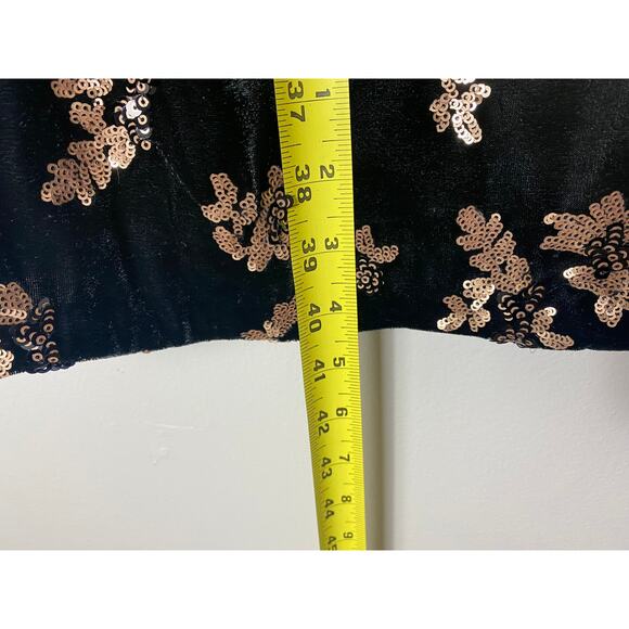 NWT CALVIN KLEIN DRESS 20W BLACK GOLD SEQUINS VELVET HOLIDAYS FESTIVE - Picture 15 of 15